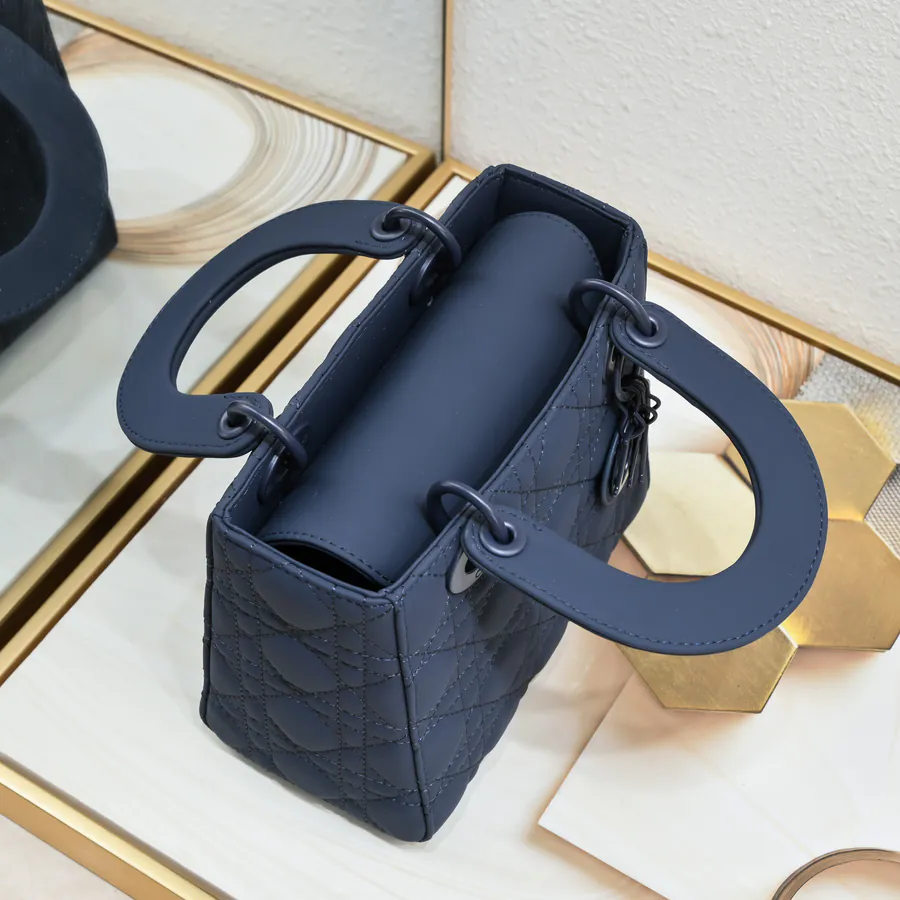 Di0r Upgrade Version 20cm Grained Calfskin Bucket Bag