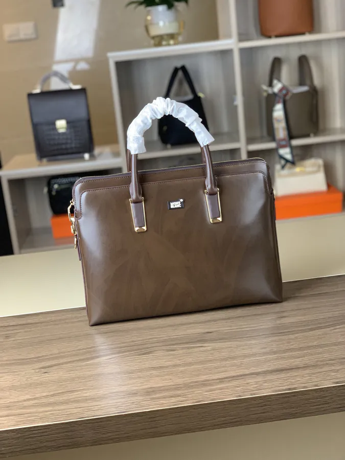 Mighty Dragon 2023 Premium Business Briefcase with High Definition Patterned Leather and Security Lock