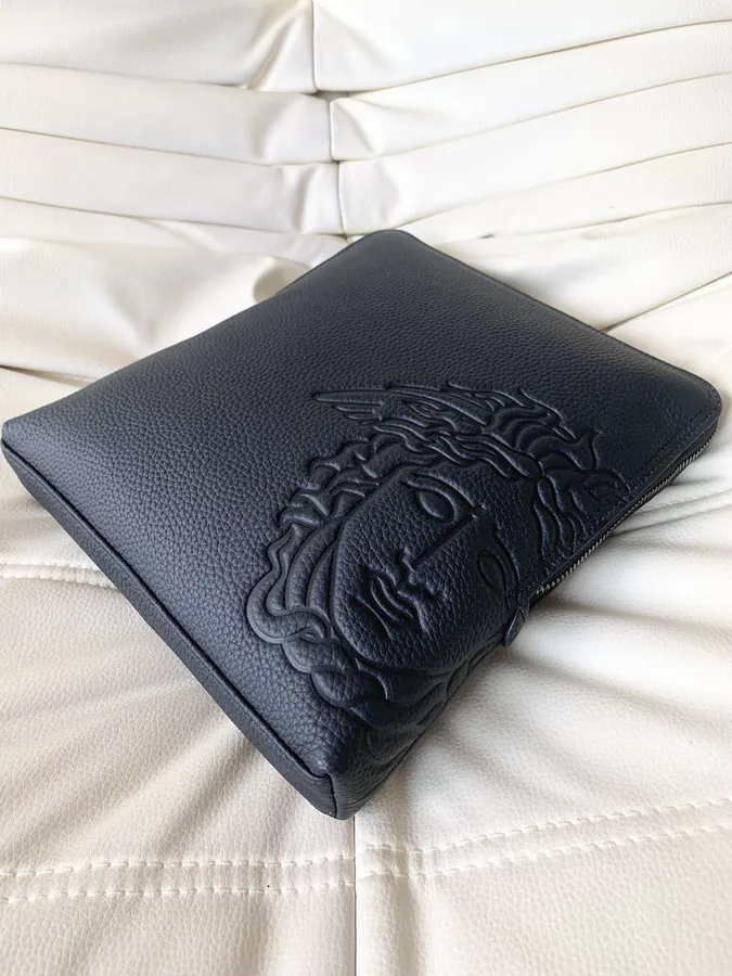 Versace Men's Premium Grained Calfskin Briefcase