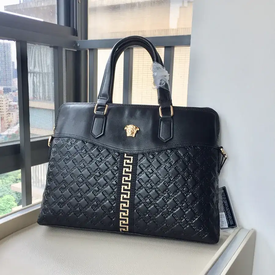 Versace Men's Grained Calfskin Briefcase