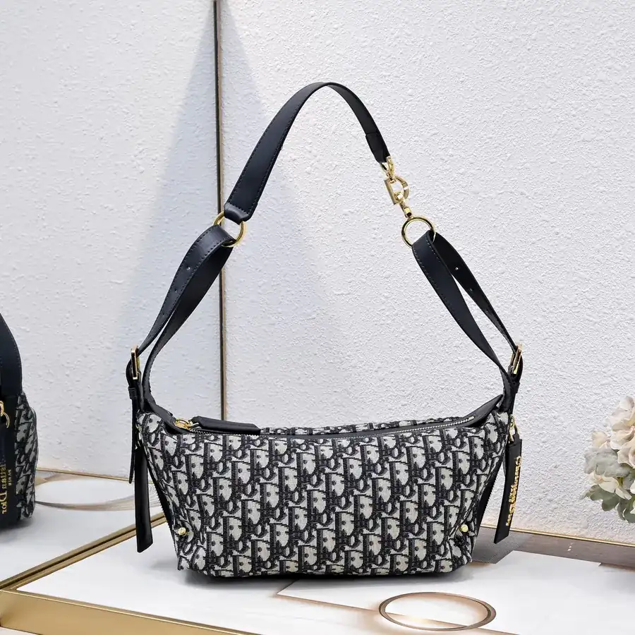 D Journey Handbag with Blue Oblique Print Small Size