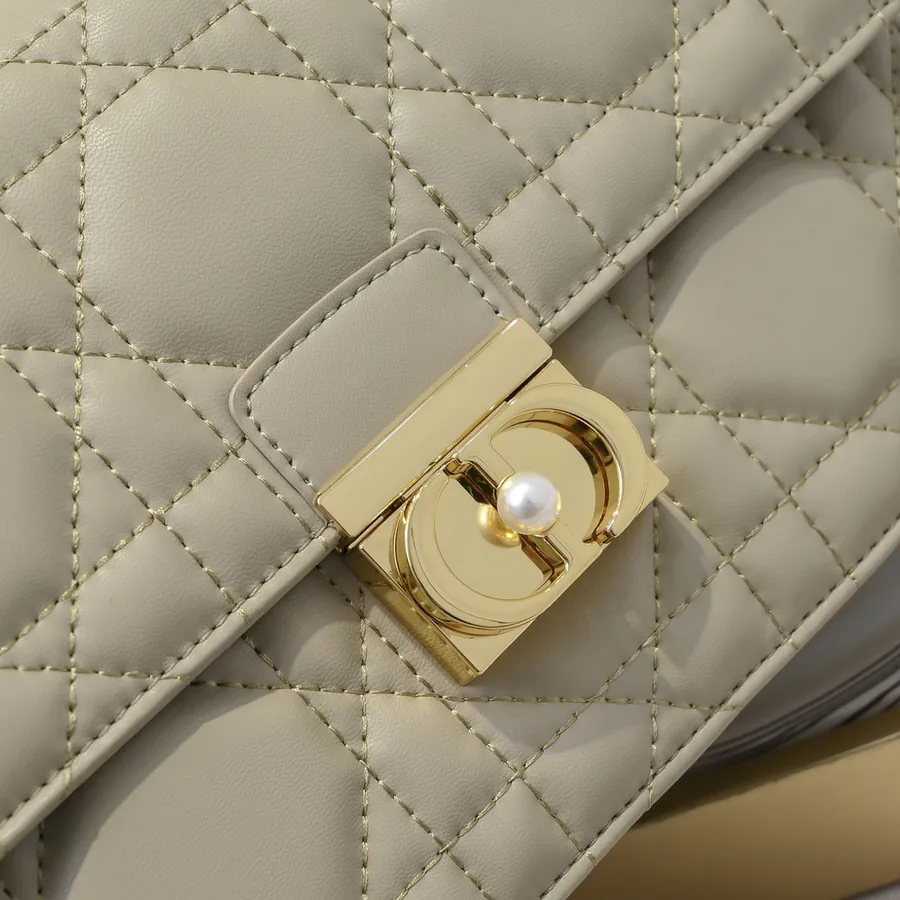 Ange Bucket Bag in Natural Calfskin with Large Basket Weave