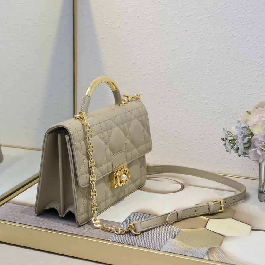 Ange Bucket Bag in Natural Calfskin with Large Basket Weave