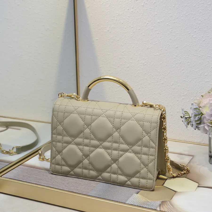 Ange Bucket Bag in Natural Calfskin with Large Basket Weave