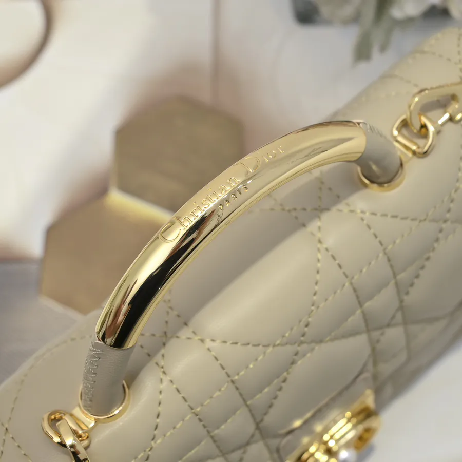 Ange Bucket Bag in Natural Calfskin with Large Basket Weave