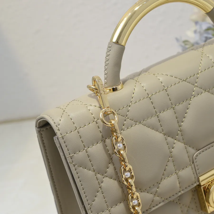 Ange Bucket Bag in Natural Calfskin with Large Basket Weave
