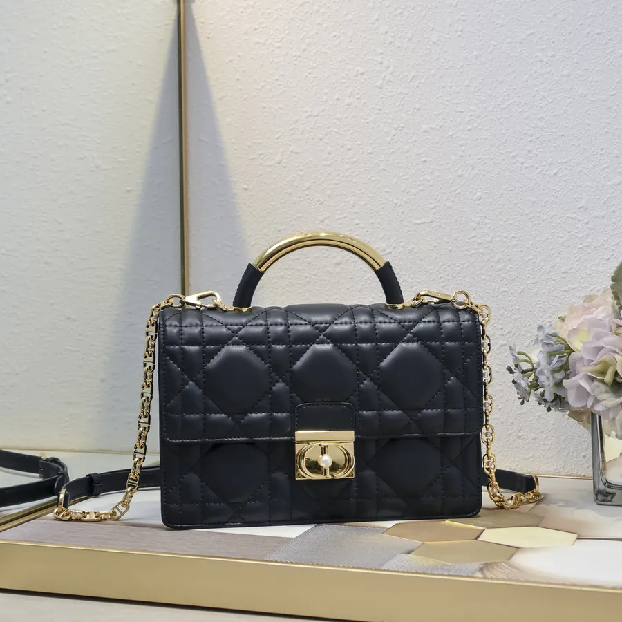 Ange Bucket Bag in Black Calfskin