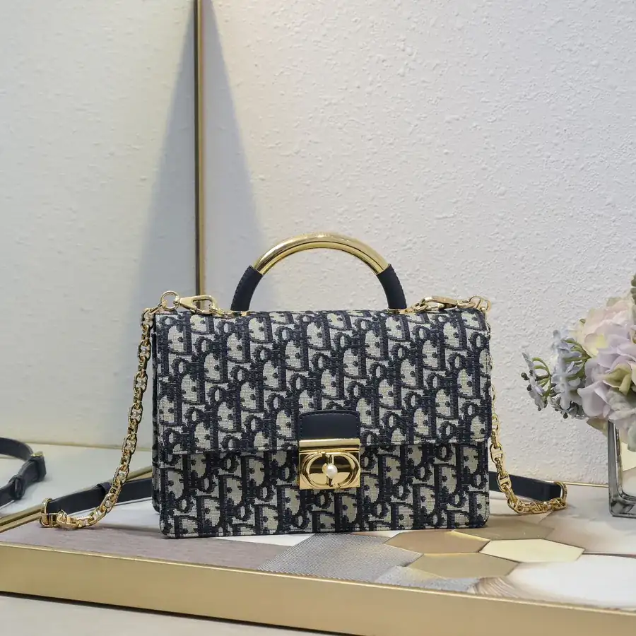 Ange Bucket Bag with Large Damier Pattern