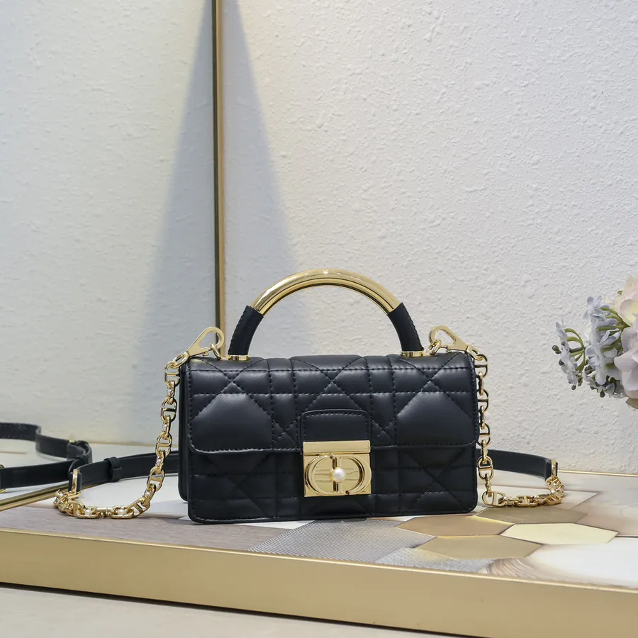 Ange Mini Bucket Bag in Black Calfskin