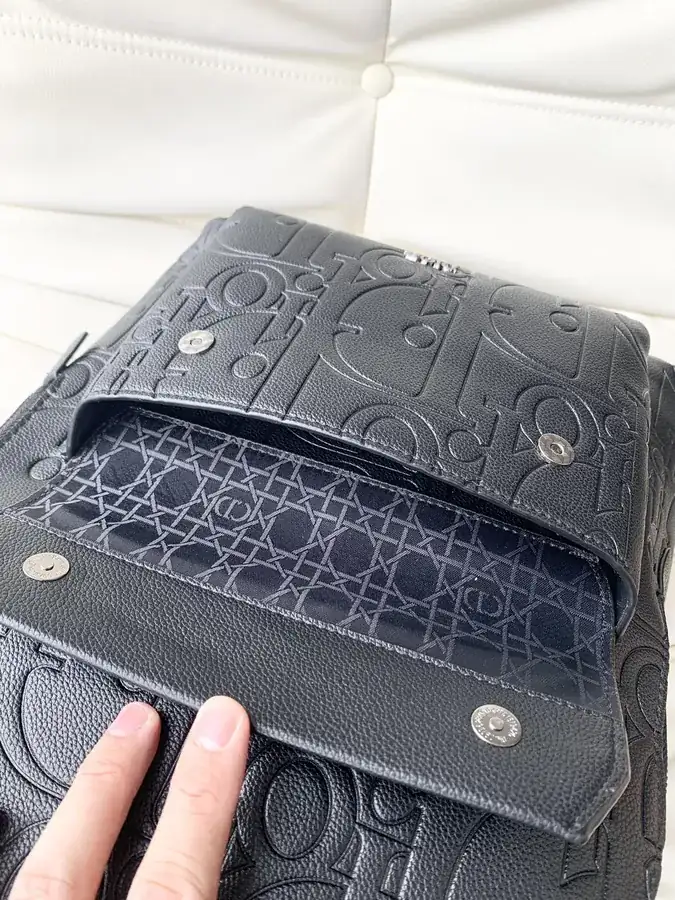 DIOR Explorer Series Men's Monogram Canvas Double Shoulder Bag