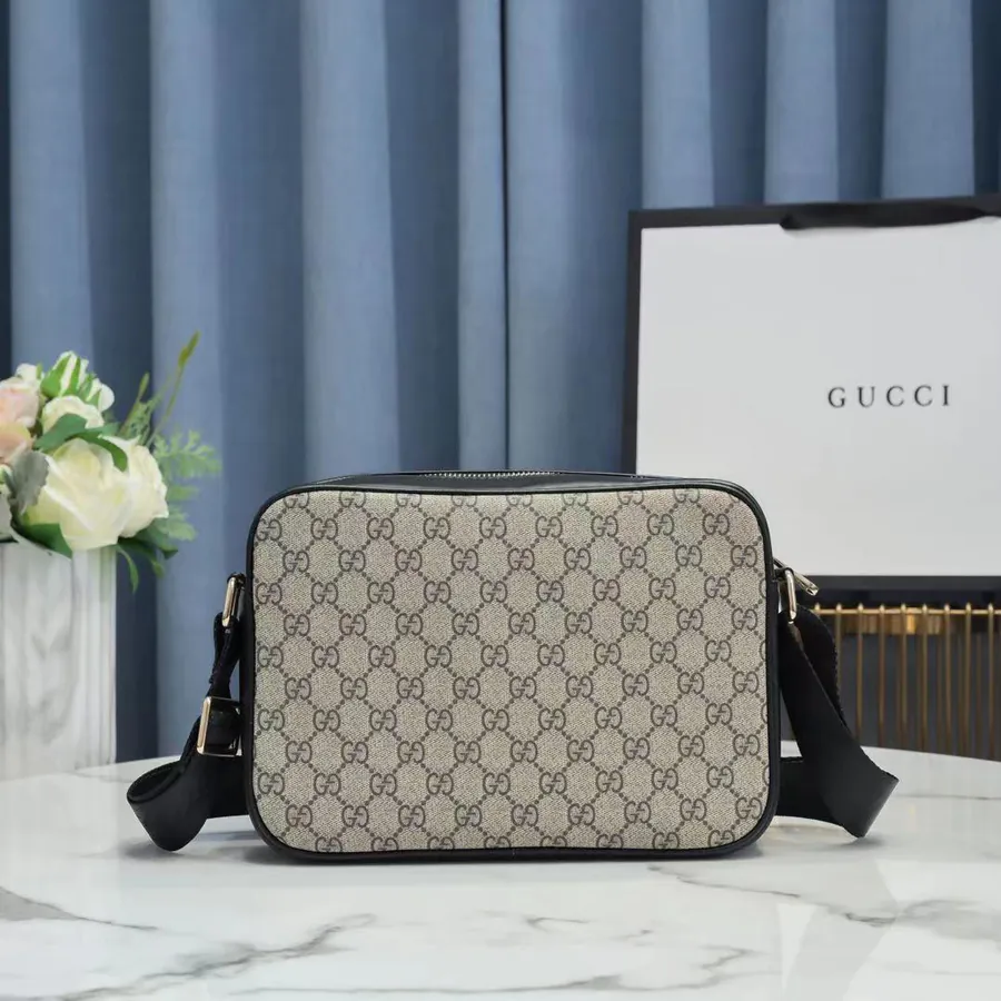 Gucci New Crossbody Bag Premium Full Grain Calfskin with Gucci Pattern