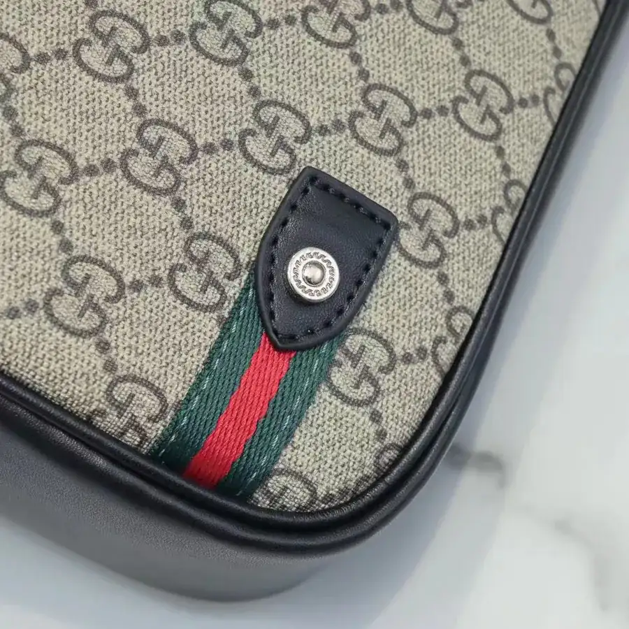 Gucci New Crossbody Bag Premium Full Grain Calfskin with Gucci Pattern