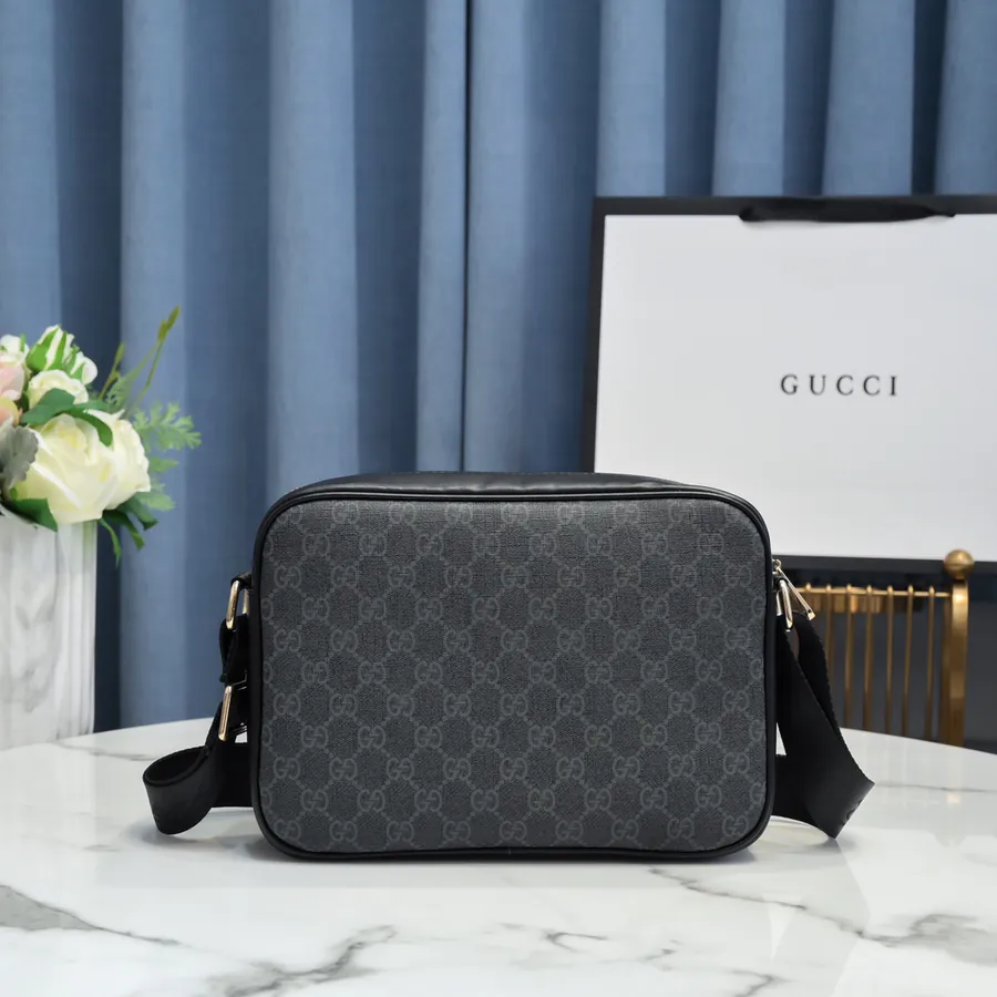 Gucci New Crossbody Bag Premium Full Grain Calfskin with Gucci Pattern