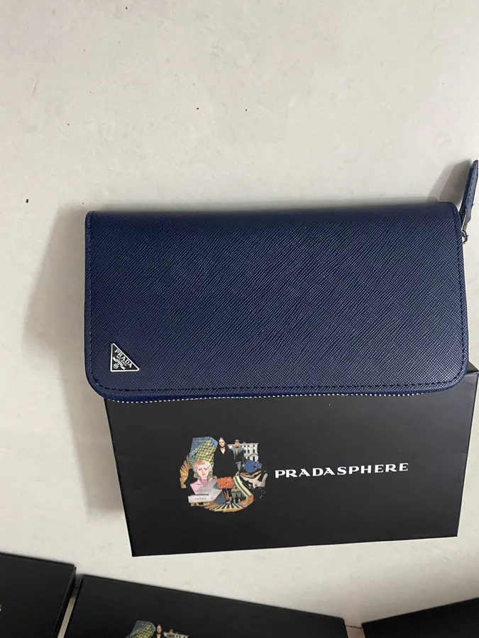 Classic Single Zip Wallet in Blue ZP Development, Italian Grained Calfskin
