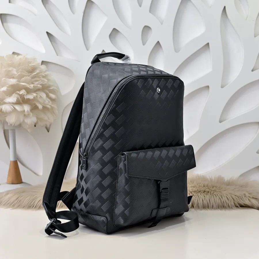 MONT BLANC Men's Backpack Premium Leather, Elegant Design