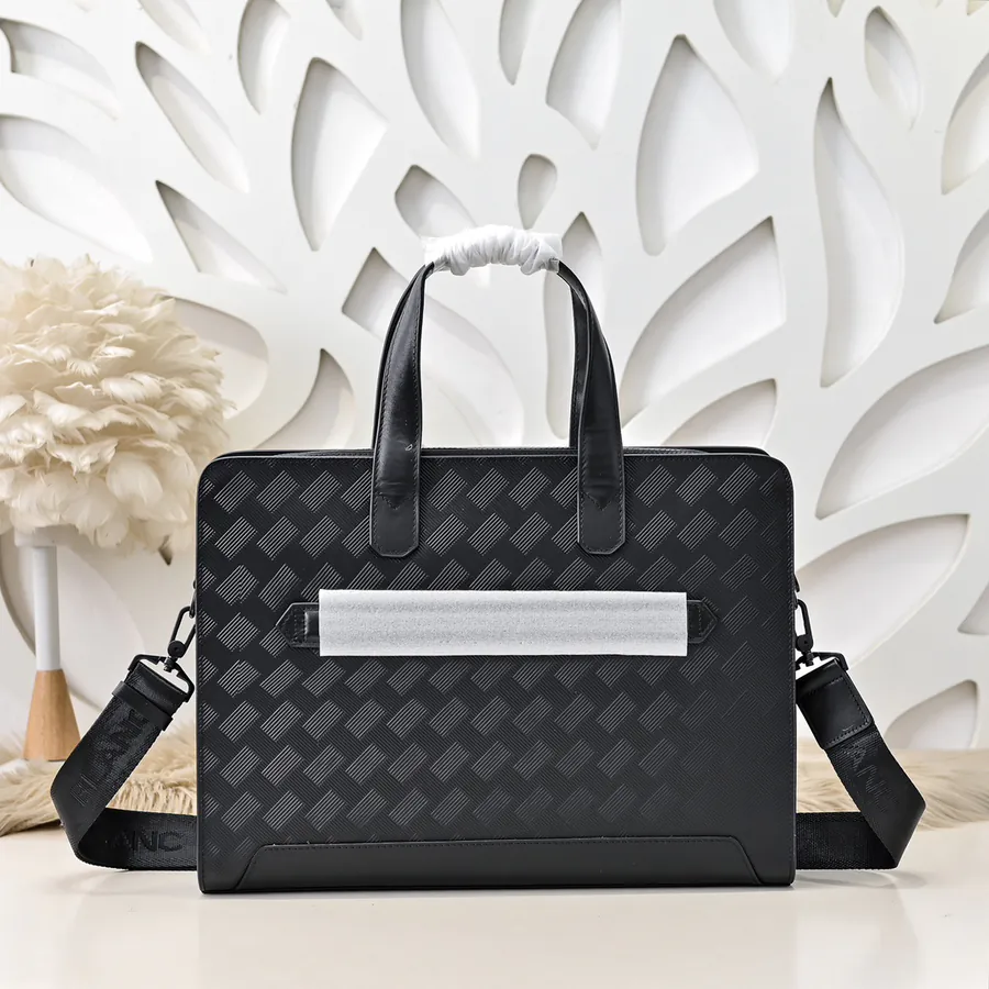 MONT BLANC Men's Briefcase Premium Leather, Elegant Design
