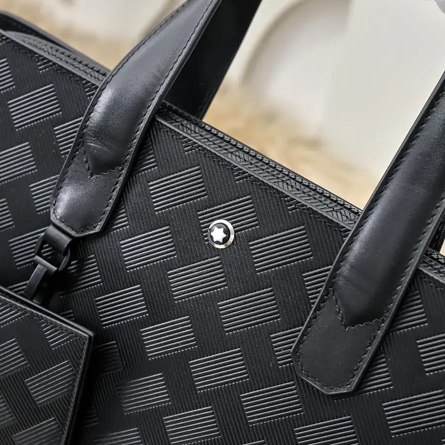 MONT BLANC Men's Briefcase Premium Leather, Elegant Design