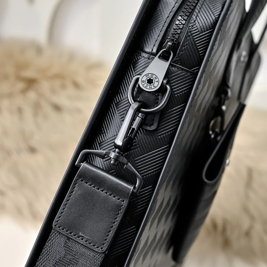 MONT BLANC Men's Briefcase Premium Leather, Elegant Design