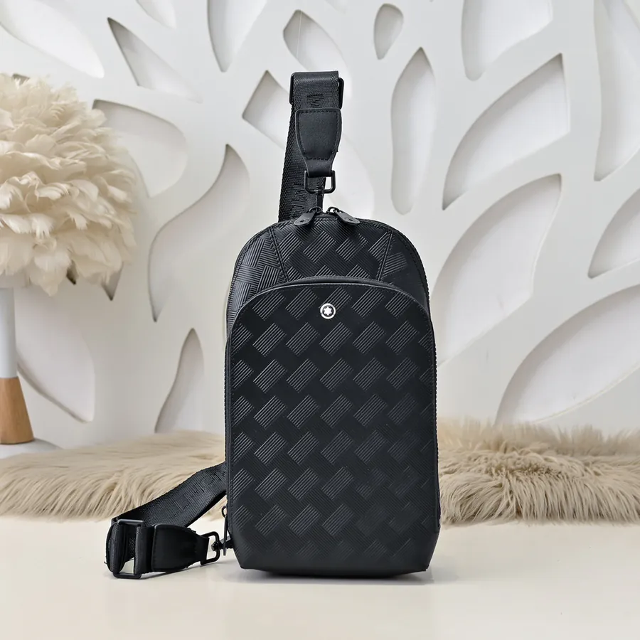 MONT BLANC Men's Chest Bag Premium Leather, Elegant Design