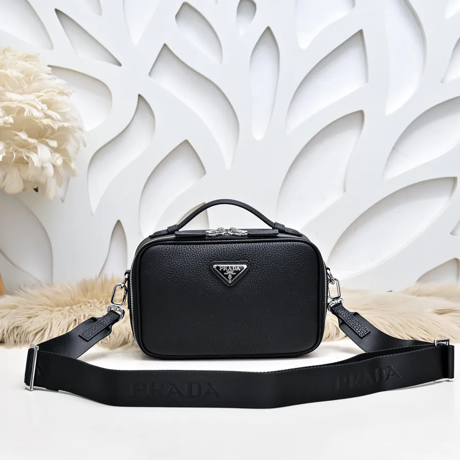 PRADA Men's Crossbody Bag Premium Calfskin, Stylish and Versatile