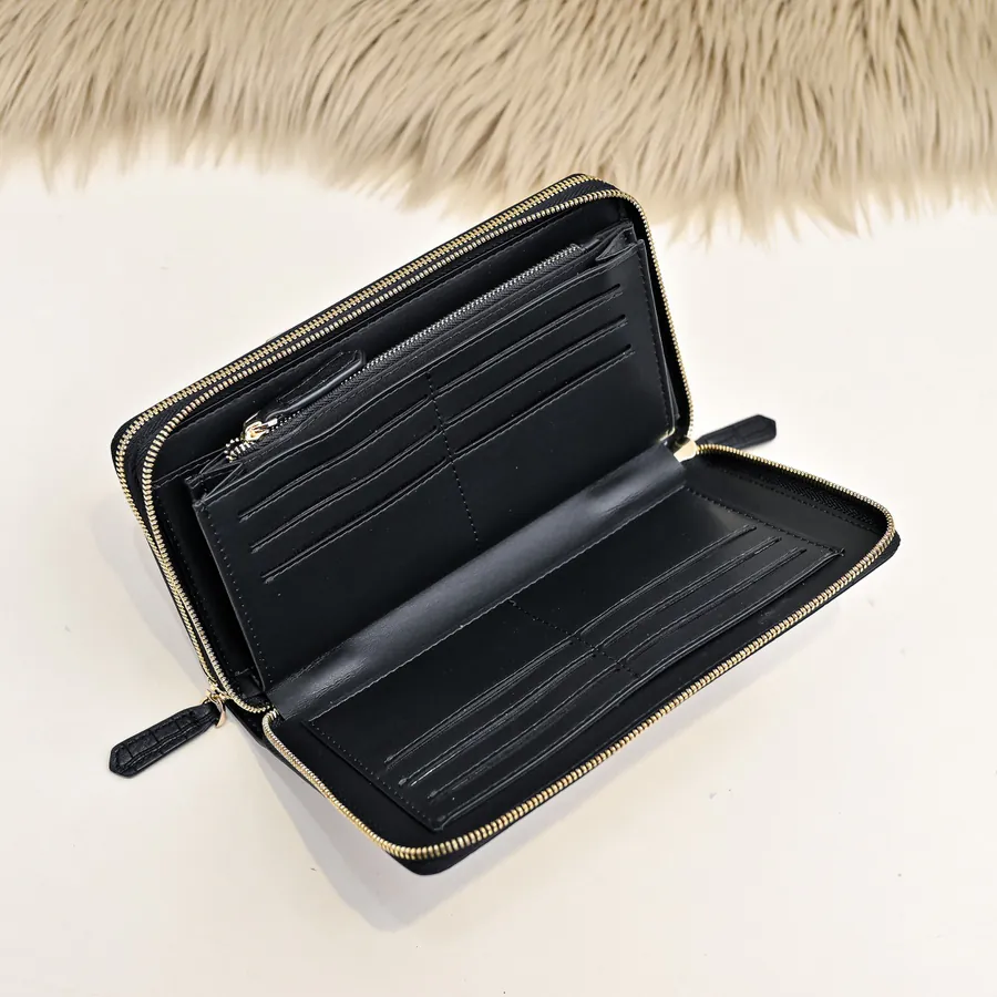 Stefano Ricci Men's Zip Wallet Double Zip, Premium Calfskin