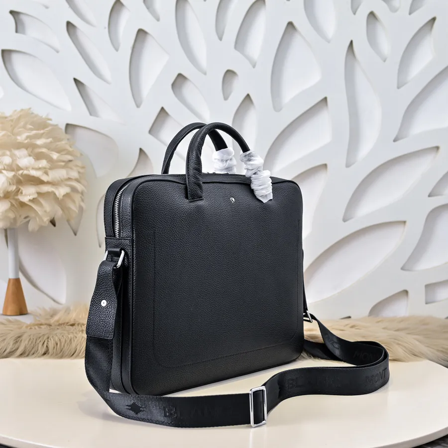 MONT BLANC Men's Briefcase Premium Leather, Sleek Design