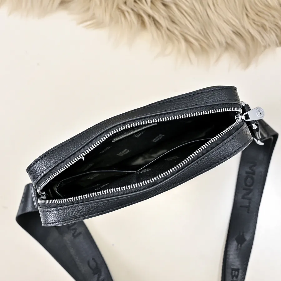 MONT BLANC Men's Crossbody Bag Premium Leather, Minimalist Design