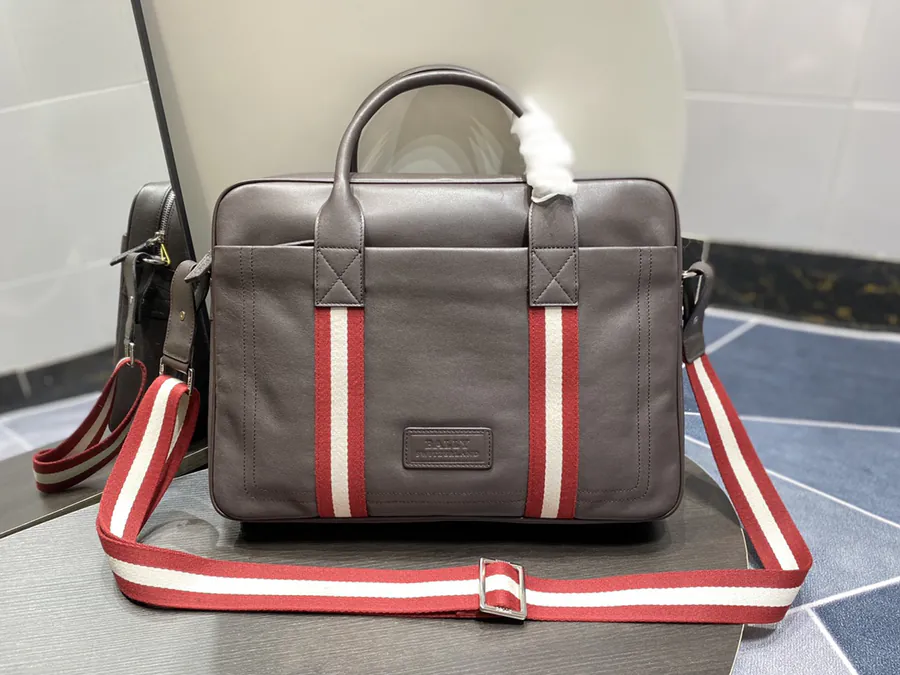 Men's Briefcase in Top Grain Leather with Custom Hardware and Zip Closure