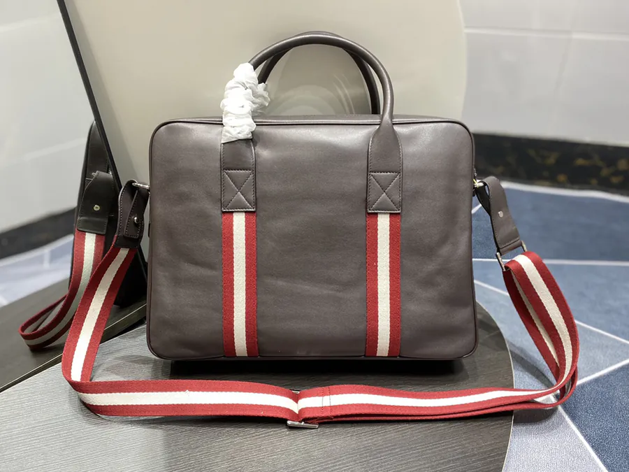 Men's Briefcase in Top Grain Leather with Custom Hardware and Zip Closure