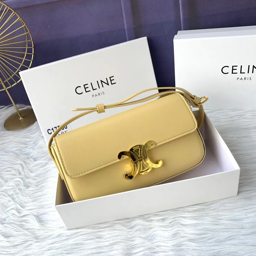 Yellow Triumph Calfskin Shoulder Bag