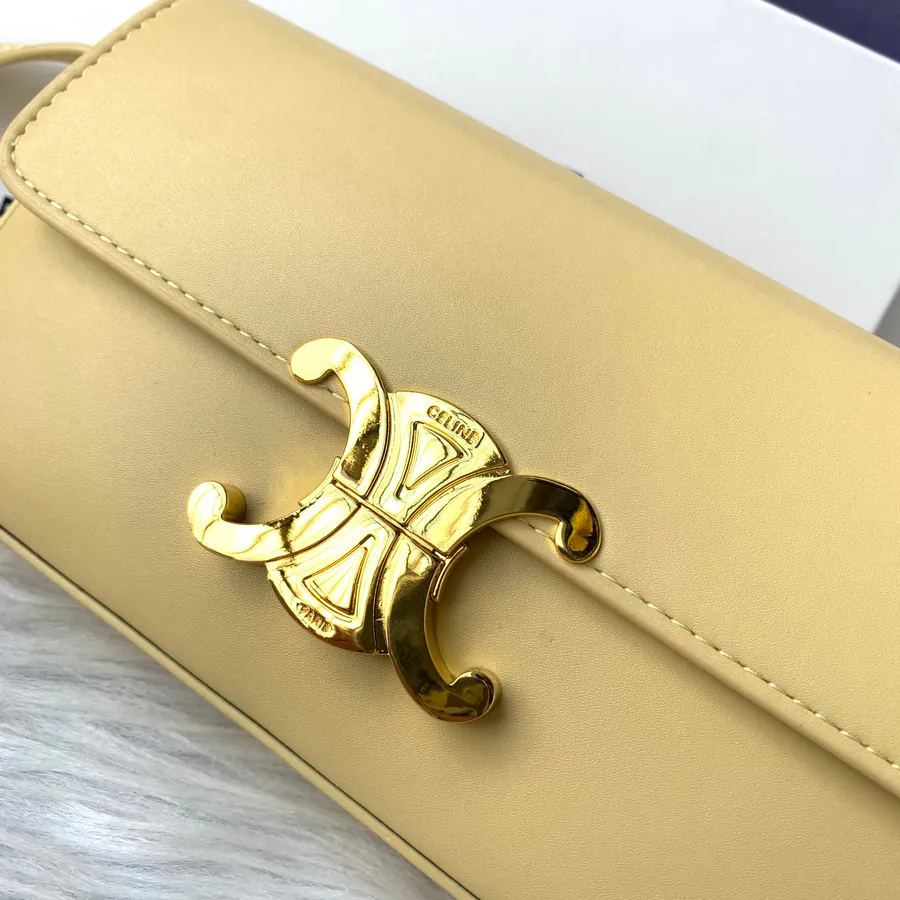 Yellow Triumph Calfskin Shoulder Bag