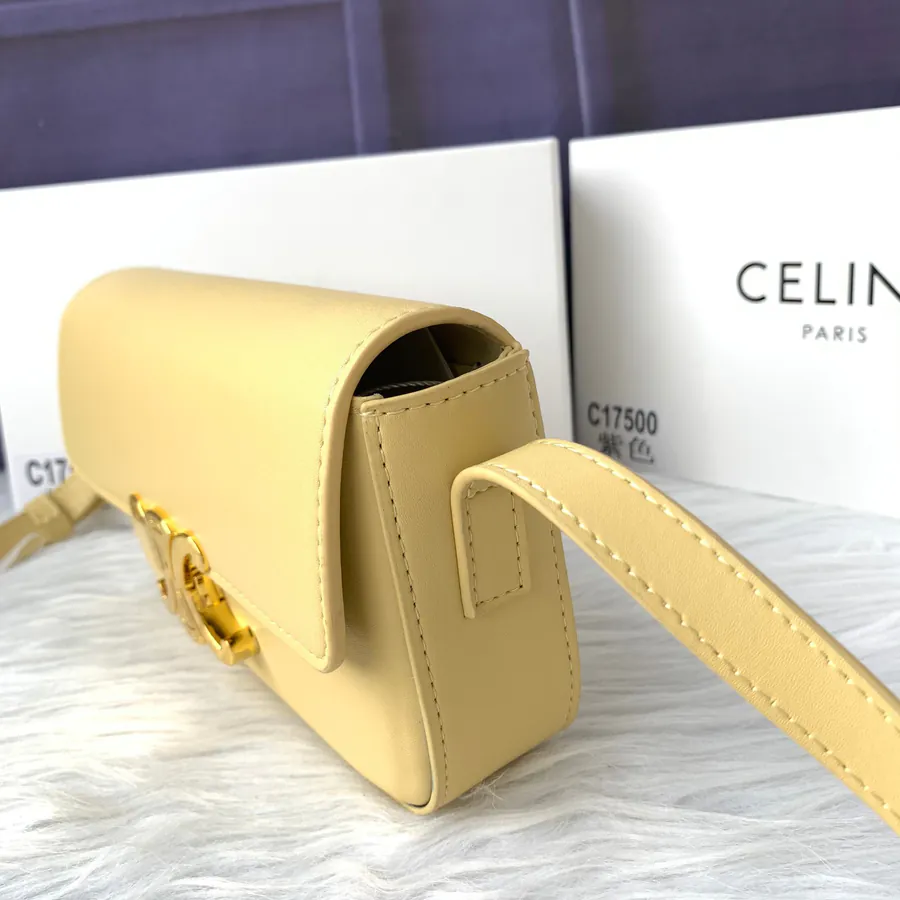 Yellow Triumph Calfskin Shoulder Bag