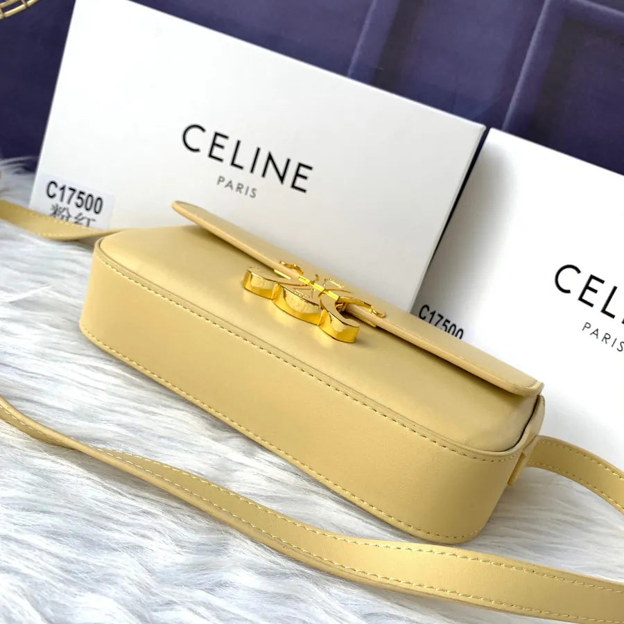 Yellow Triumph Calfskin Shoulder Bag