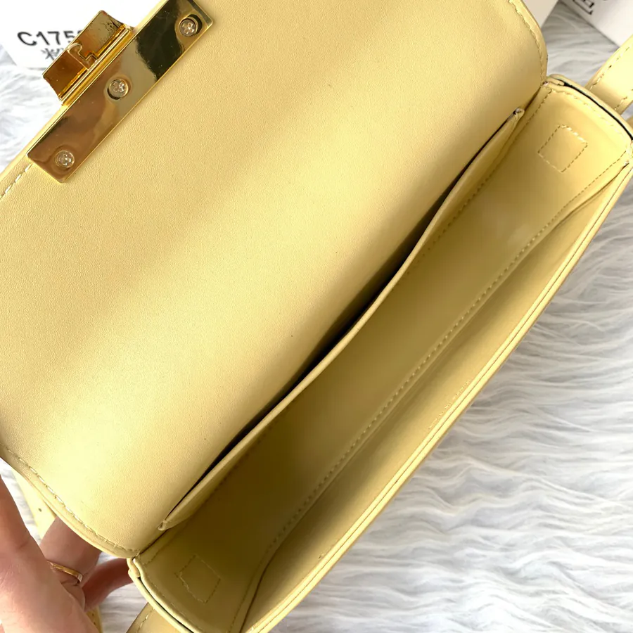 Yellow Triumph Calfskin Shoulder Bag