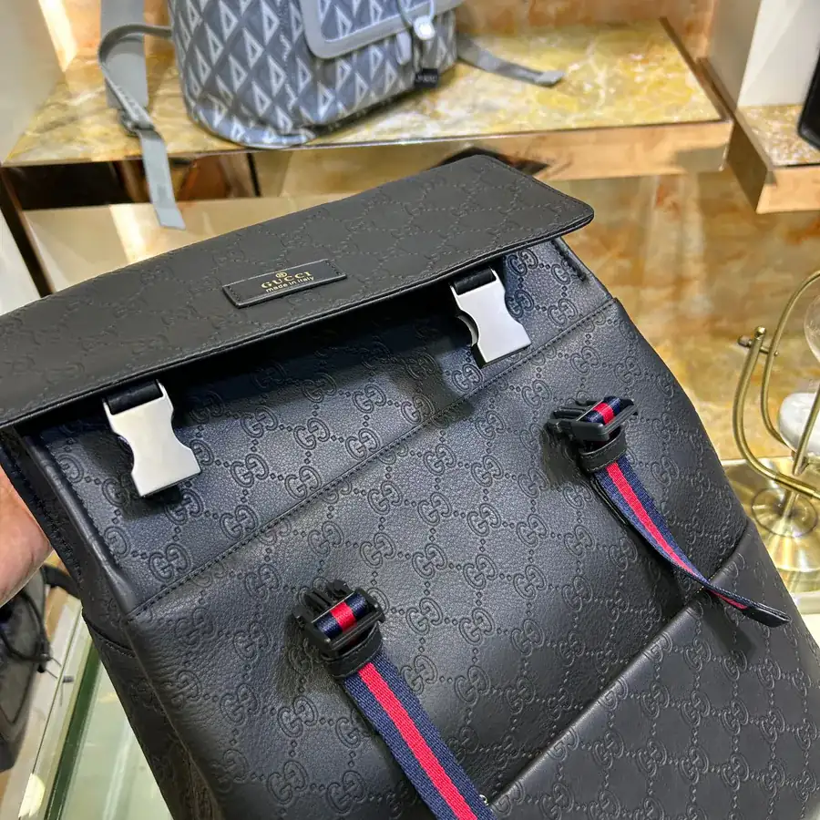 Gucci Classic Canvas Backpack with Embossed Design