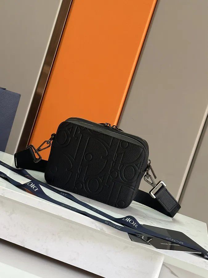 Gravity Print Leather Crossbody Bag with Adjustable Strap