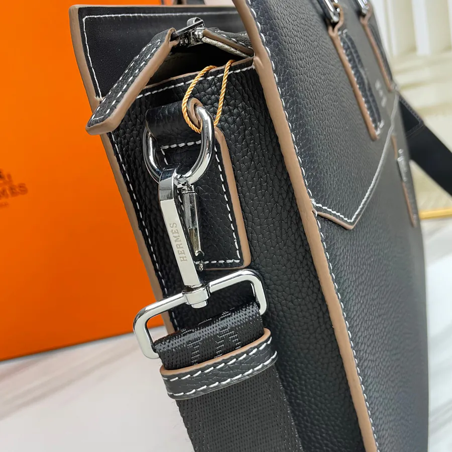 Black Authentic Emma Italian Top Grain Calfskin Handbag