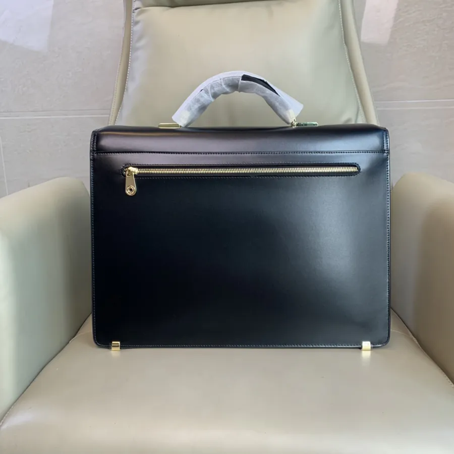 MONTBLANC Premium Stainless Steel Password Briefcase with Elegant Grained Calfskin