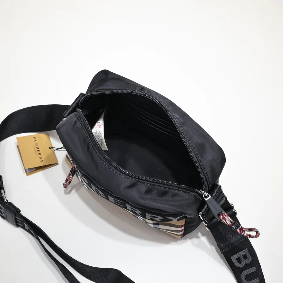 B Brand New Men's Vintage Patchwork Retro Grained Calfskin Crossbody