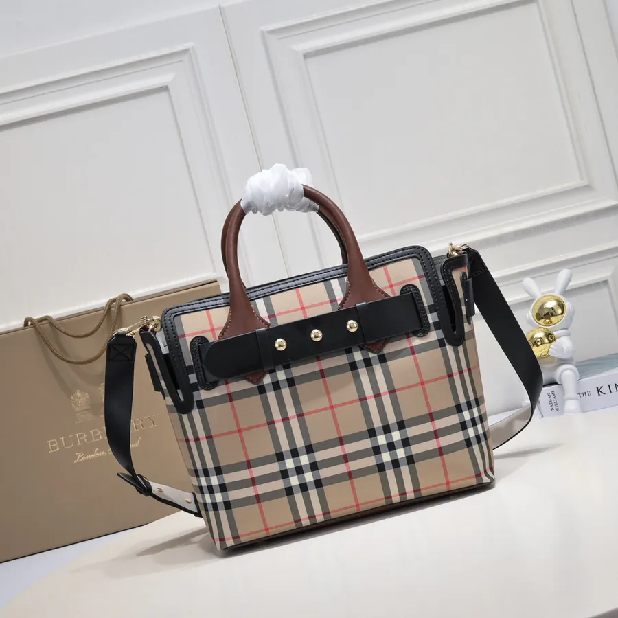 B Brand Upgraded Tote Bag with Three Buckle Details The Belt