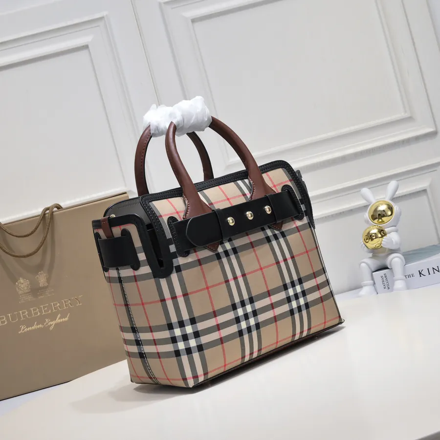 B Brand Upgraded Tote Bag with Three Buckle Details The Belt