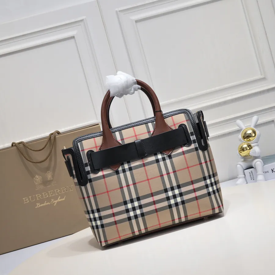 B Brand Upgraded Tote Bag with Three Buckle Details The Belt