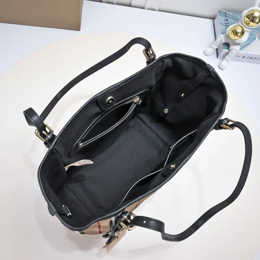 B Brand Hidden Horse Shopping Bag Grained Calfskin with YKK Brass Hardware
