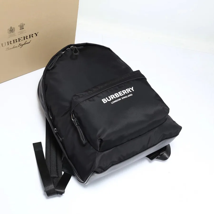 B Home Upgraded Nylon Backpack with Brand Logo and Letter Embroidered Handles