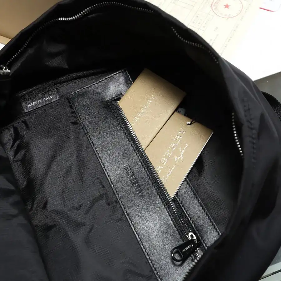 B Home Upgraded Nylon Backpack with Brand Logo and Letter Embroidered Handles