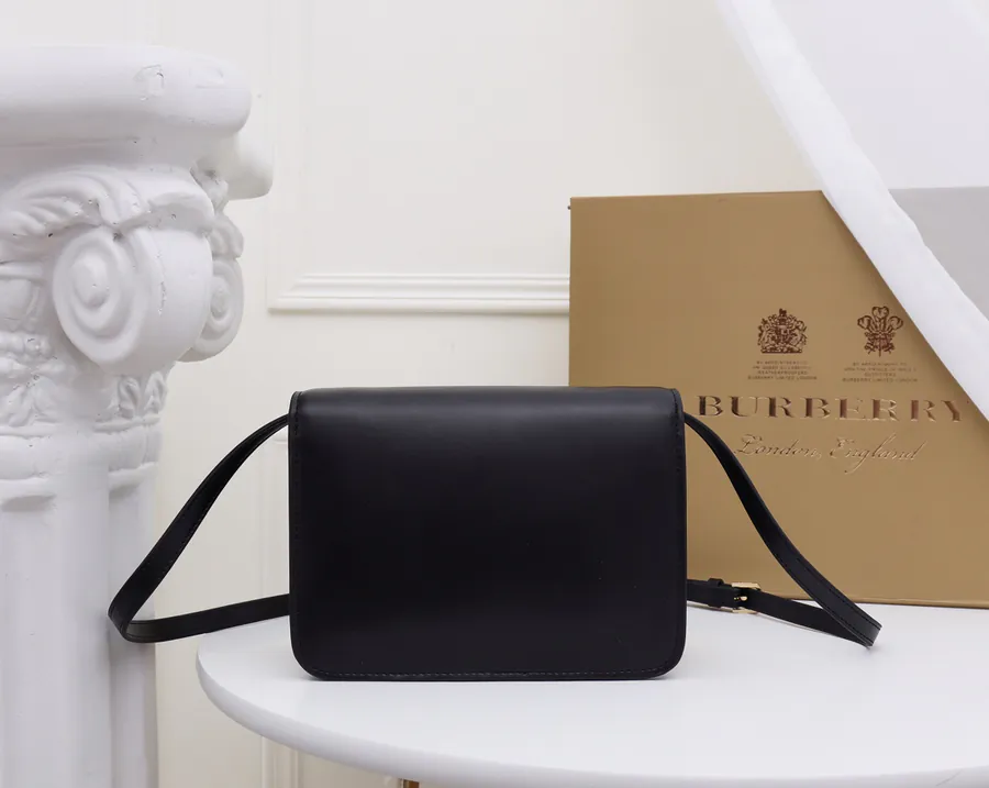 TB Exclusive Leather Strap Crossbody Bag with Lock Closure