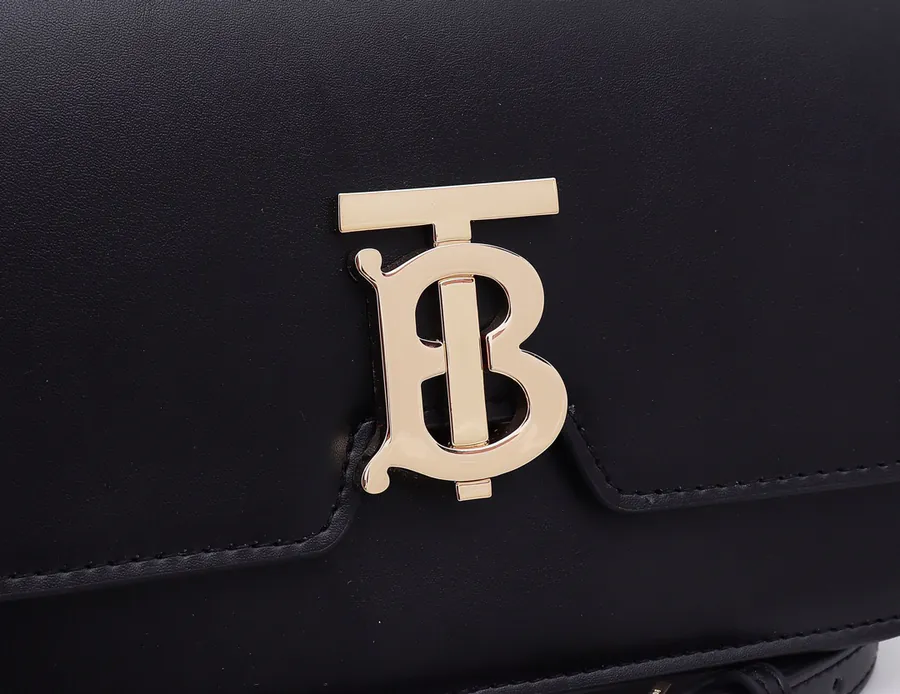 TB Exclusive Leather Strap Crossbody Bag with Lock Closure