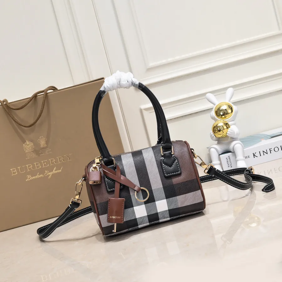 Bur Mini Bowling Bag in桦木棕格纹