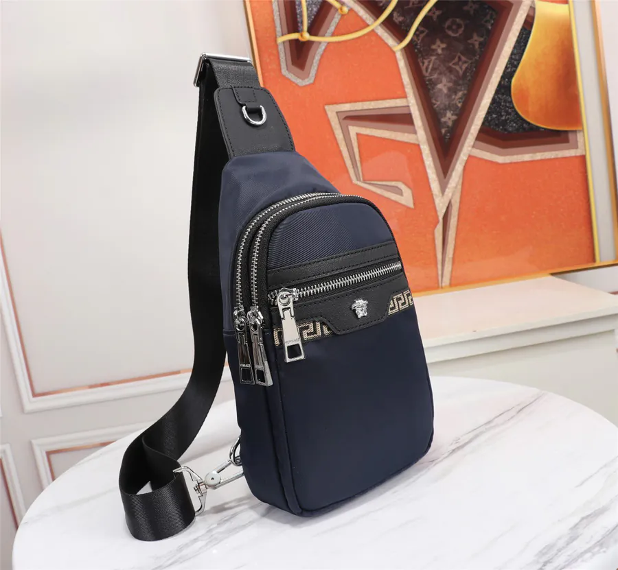 Versace Raincoat Nylon Double Zip Bucket Bag