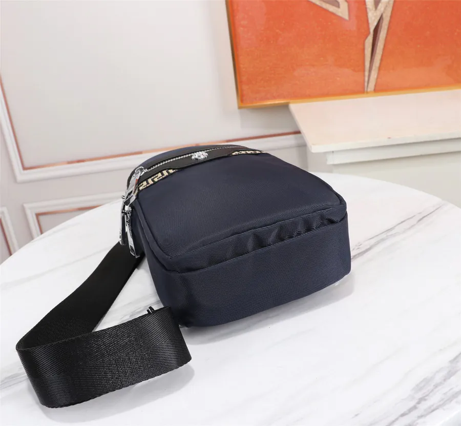 Versace Raincoat Nylon Double Zip Bucket Bag